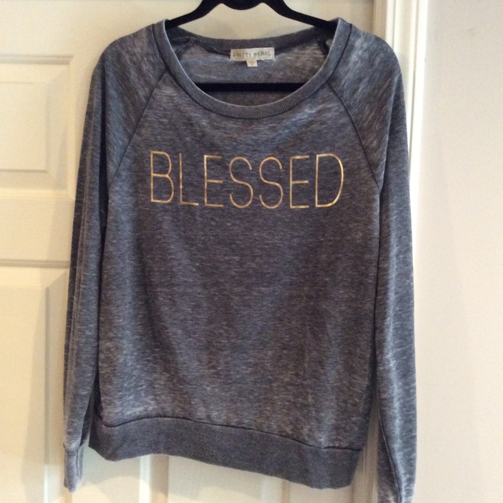 Distressed grey pull over